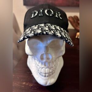 Dior Black and White logo embroidered baseball  Cap
